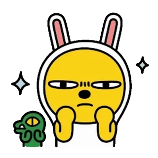 💬 68a3bd4e 卡通, 角色, 黄色, 兔子, 动物, 贴纸, 有趣 whatsapp sticker