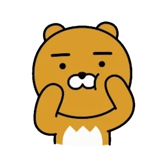 💬 7888ce99 Ryan 瑞恩, Kakao Friends, 熊, 可爱, 卡哇伊, 表情符号, 贴纸 whatsapp sticker