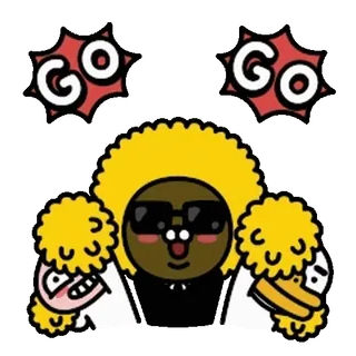 💬 a1119df3 GO GO 卡通, 角色, 加油, 鼓励, 乐趣, 贴纸 whatsapp sticker