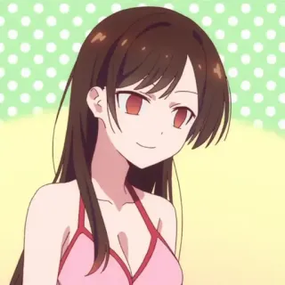 👼 077c7f12 Chizuru Ichinose Rent-A-Girlfriend 动漫, 女孩, 千鹤, 出租女友, 泳装, 可爱 telegram sticker