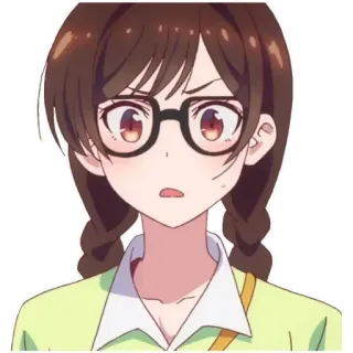 👼 15c35077 Chizuru Ichinose Rent-A-Girlfriend 动漫, 女孩, 眼镜, 可爱, 一之濑千鹤, 出租女友 telegram sticker