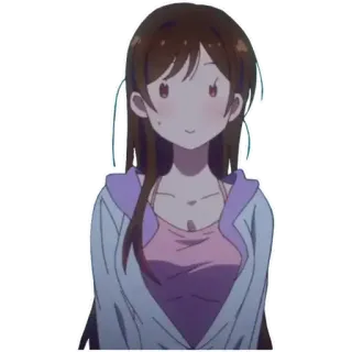 👼 5c4a8119 Chizuru Ichinose Rent-A-Girlfriend 动漫, 出租女友, 一之濑千鹤, 可爱, 卡通, 女性, 卡哇伊 telegram sticker