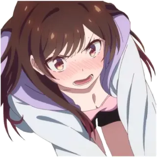 👼 61b6630e Chizuru Ichinose Rent-A-Girlfriend 动漫, 女孩, 生气, 卡通, 出租女友, 水原千鹤 telegram sticker