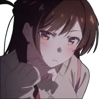 👼 7dd2609a Chizuru Mizuhara Rent-A-Girlfriend 动漫, 卡通, 千鹤, 水原, 租借女友, 可爱, 女孩, 脸红 telegram sticker