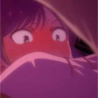 👼 f63e02ce 动漫, 担心, 害怕, 紫色, 脸 telegram sticker