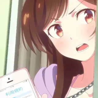 👼 faf6b43c 利用規約 动漫, 女孩, 手机, 日语, 同意, 出租女友 telegram sticker