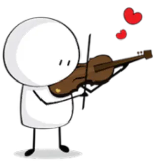 🎻 0793fce9 Violine, Musik, Liebe, Herz, Cartoon, Strichmännchen whatsapp sticker