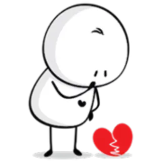 💔 179b1f52 Liebeskummer, traurig, gebrochenes Herz, emotional, Strichmännchen whatsapp sticker