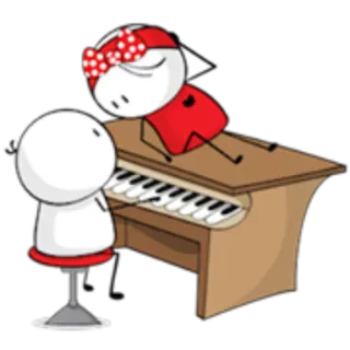 🎼 4cc4dbfd Cartoon, Klavier, Musik, Figur whatsapp sticker