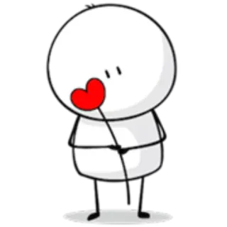 🌹 f29c8806 Cartoon, Liebe, Herz, Einfach, Süß, Strichmännchen whatsapp sticker