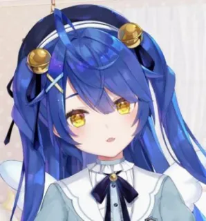 😳 19dd0d50 anime, vtuber, cartone animato, ragazza, capelli blu, carina telegram sticker