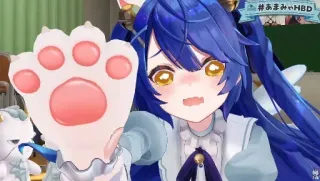 🥺 55895090 #あまみやHBD Anime, Vtuber, Cartone animato, Personaggio, Zampa di gatto, Carino telegram sticker