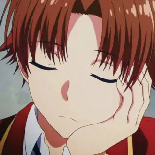 ⭐ 17f6bf55 Ayanokoji Kiyotaka Classroom of the Elite アニメ, よう実, 綾小路清隆, 睡眠, 思考 telegram sticker