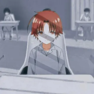 ⭐ 28d0935c Kiyotaka Ayanokoji Classroom of the Elite アニメ, ようこそ実力至上主義の教室へ, 綾小路清隆, 学校, キャラクター, 座り telegram sticker