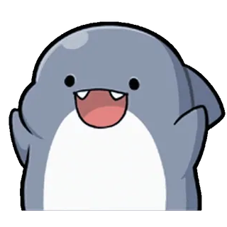 ⭐ 0e3c1b7c 만화, 동물, 귀여운, 돌고래, 행복한, 치비 whatsapp sticker