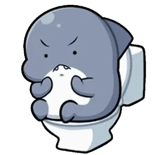 ⭐ d03b5a57 만화, 화장실, 돌고래, 화난, 귀여운, 웃긴 whatsapp sticker