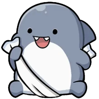 ⭐ e593de25 귀여운, 만화, 캐릭터, 상어, 카와이 whatsapp sticker