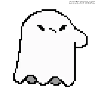😡 98d6650e Geist, Pixelkunst, Gruselig, Monster, Geist, Halloween telegram sticker