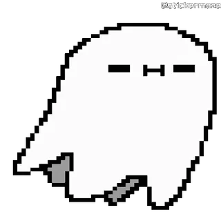 😑 a7ab507e geist, pixelkunst, niedlich, gruselig, halloween, aufkleber telegram sticker