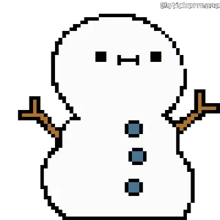 ⛄ b9bd8c01 Schneemann, Winter, Pixel Art, Niedlich, Schnee, Feiertage telegram sticker
