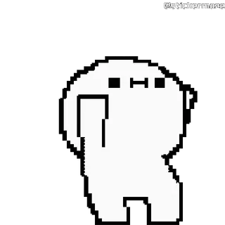 😜 db40a4bd Pixel Art, Stinkefinger, Beleidigung, Weiß, Schwarz, Sticker telegram sticker