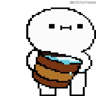 🪣 de2c9ca2 Pixel Art, Eimer, Wasser, Figur, Aufkleber telegram sticker