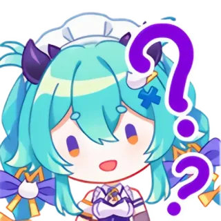 ❓ 17e70ca6 Anime, Pergunta, Desenho animado, Garota, Empregada, Kawaii telegram sticker