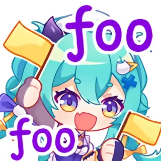 😃 640a458a foo foo garota anime, desenho animado, personagem, aceno, bandeiras, adesivo telegram sticker