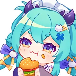 🍔 81a5d874 Anime, Garota, Desenho animado, Hambúrguer, Fofo telegram sticker