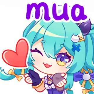 😘 c6bd1842 mua desenho animado, fofo, kawaii, vtuber, beijo, amor, coração telegram sticker