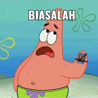 😈 9850e2c9 Patrick Star Spongebob Squarepants BIASALAH Patrick Star, Spongebob Schwammkopf, Cartoon, Meme, Biasalah whatsapp sticker