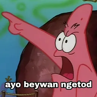 🤙 04af1dbe Patrick Star Spongebob Squarepants ayo beywan ngetod patrick star, spongebob, cartoon, lustig, meme telegram sticker
