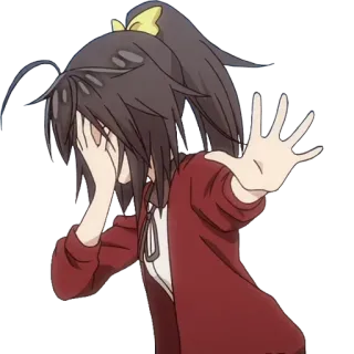 🤦‍♀️ 70f2c5b9 anime, ragazza, delusa, spaventata, timida whatsapp sticker