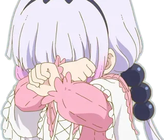 😭 beaef8ef Kanna Kamui Miss Kobayashi's Dragon Maid Anime, Kanna Kamui, Pianto, Kawaii, Miss Kobayashi's Dragon Maid telegram sticker