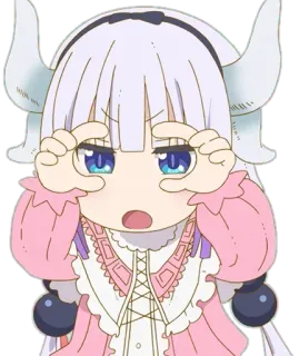 🧐 dc495bc0 Kanna Kamui Miss Kobayashi's Dragon Maid anime, carino, drago, Kanna, chibi telegram sticker