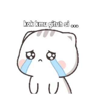😭 0eacde54 kok kmu gituh si... chat, triste, pleurs, dessin animé, mignon, emoji telegram sticker