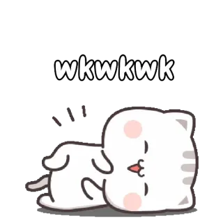 😂 3a9490af wkwkwk chat, mignon, endormi, dessin animé telegram sticker