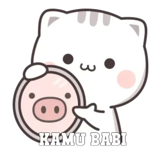 🐷 91d68fd5 KAMU BABI chat, cochon, insultant, dessin animé telegram sticker