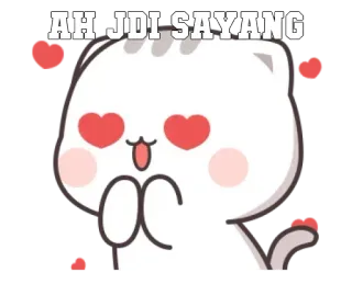 😻 b9670313 AH JDI SAYANG chat, amour, coeur, mignon, affection, animal, romantique telegram sticker
