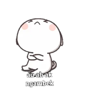 😒 c1c53641 au ah ak ngambek mignon, animal, triste, dessin animé, autocollant telegram sticker