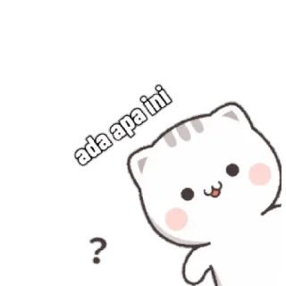 👀 ef6ef63b ada apa ini chat, question, mignon, animal telegram sticker