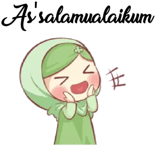 🗣 7c69570a 哇 hijab, cartoon, anime, girl, smile, cute, islamic telegram sticker