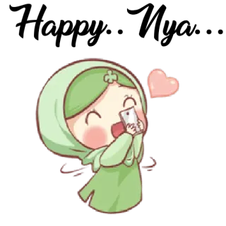 😆 9a1fbba0 cartoon, character, hijab, islam, girl, cute telegram sticker