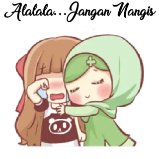 😭 cab90bd7 cartoon, anime, crying, hug, friendship, kawaii, chibi telegram sticker