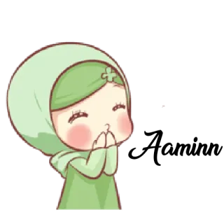 ☺️ de279c53 cartoon, girl, hijab, muslim, islam, greeting telegram sticker