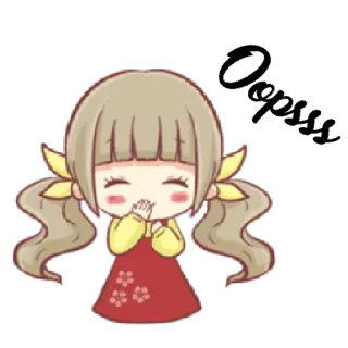 🙊 f4fb4d29 cute, anime, girl, cartoon, kawaii, chibi, character telegram sticker