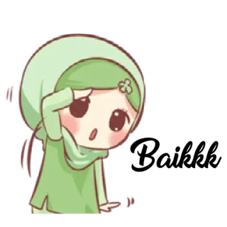 🙏 fd56c5b7 hijab, muslim girl, cute, cartoon, anime, islamic, kawaii telegram sticker