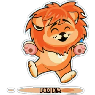 😀 d3cf167c BOM DIA leão, desenho animado, bom dia, fofo, alegre telegram sticker