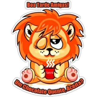 😂 daa90f8c Boa Tarde Amigas!
Um Chocolate Quente, Aceita? leão, desenho animado, café, chocolate, chocolate quente, boa tarde, amigos telegram sticker