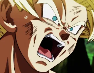 🤬 300ed68b Goku Dragon Ball Anime, wütend, schreiend, Super Saiyajin, Dragon Ball Z, Goku telegram sticker